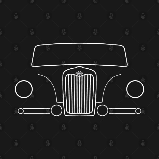 Riley Pathfinder classic 1950s British car white outline graphic by soitwouldseem