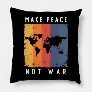 Make Peace Not War World Map Pillow