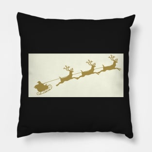 Gold and cream santas sleigh Pillow