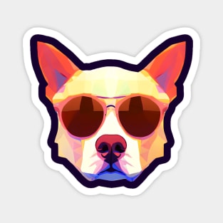 Cool Low Poly Dog wearing Sunglasses Magnet