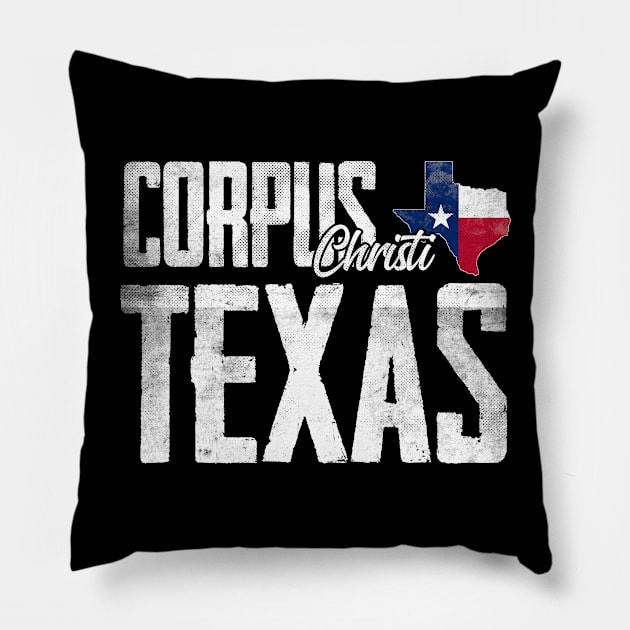 Vintage Corpus Christi Texas State Flag Pillow by Mash92