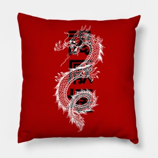 Asian Dragon With Characters Design Pillow