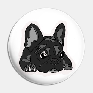 black lazy bulldog lying down Pin