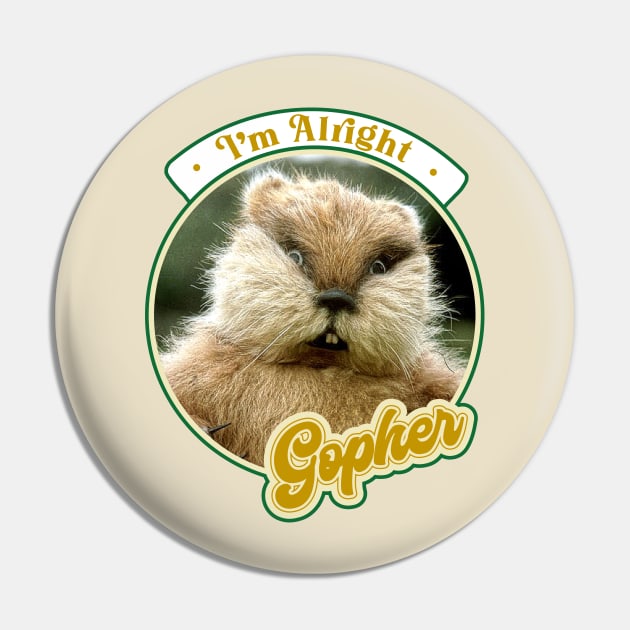 Retro Dancing Gopher Caddyshack Fan Design Pin by darklordpug