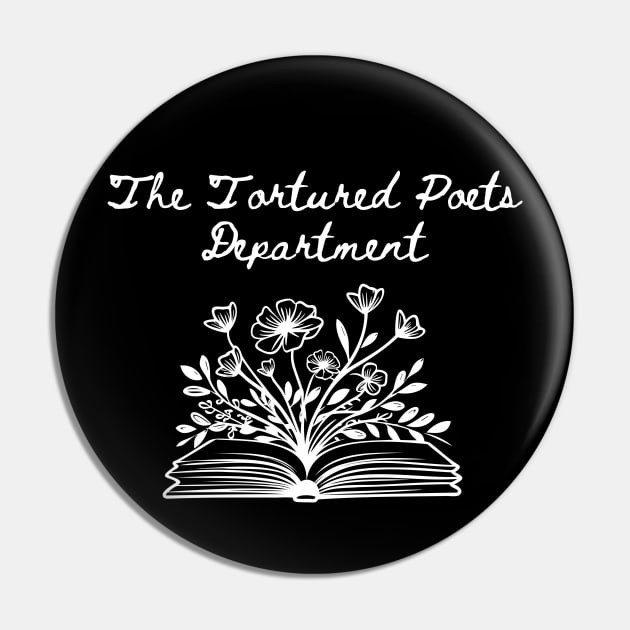 The Tortured Poets Department Floral Book Design Pin by kuallidesigns