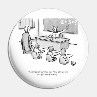 Classic Lawyer in School Cartoon Pin