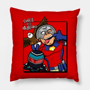 Funny Superheroes Vigilante Retro Vintage Comic Parody Pillow