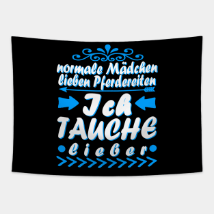 Tauchen Mädchen Frauen Scuba Delfin Spruch Tapestry