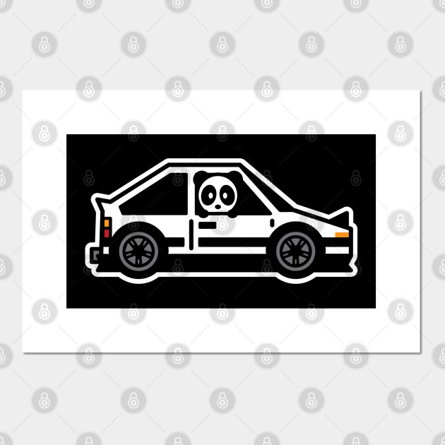 Panda Bambu Car Drift Jdm Anime Manga Turbo Tofu Japan Mountains Rice Toyota Hachi Roku White Black Takumi Fujiwara Japanese Street Race Racing Initial D Posters And Art Prints Teepublic