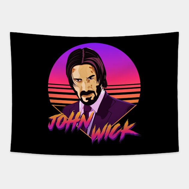 Retro John Wick Tapestry by Polos