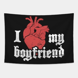 I Love My Boyfriend | Cute Punk Rock Design Tapestry