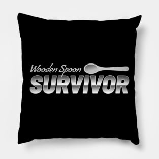 Wooden Spoon Survivor - Black And White Pillow