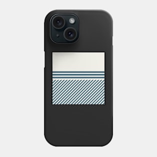 Geometric blue beige pattern abstract lines Phone Case