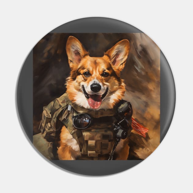 Tactical Corgi Pin by AtomicChonk