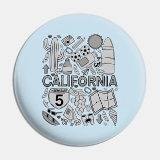 California Grey Doodle Pin