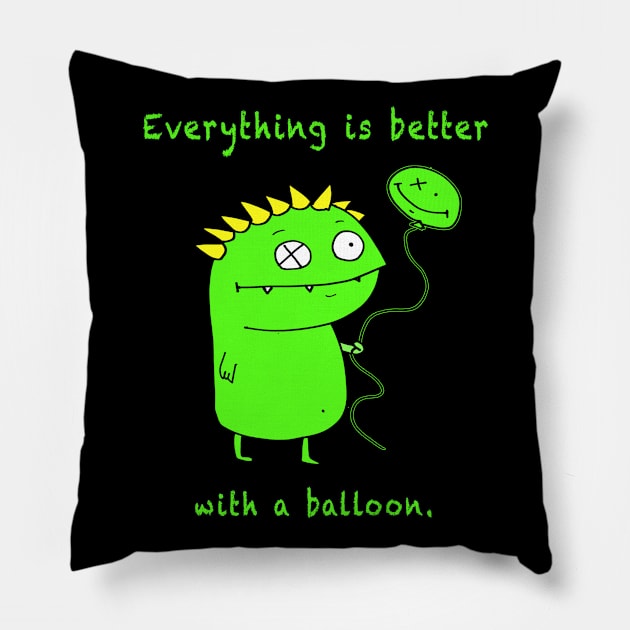 Everything is better with a balloon.  Witterworks Monster Pillow by witterworks