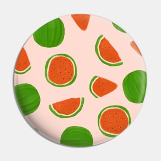 Summer fruit on pink Watermelon Pattern Pin