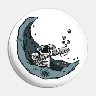 Crypto Mining To the Moon Bitcoin Merch Pin