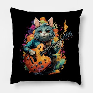 Chinchilla Playing Guitar Pillow