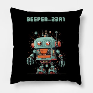 Futuristic Funny Robots  Beeper23A1 Pillow