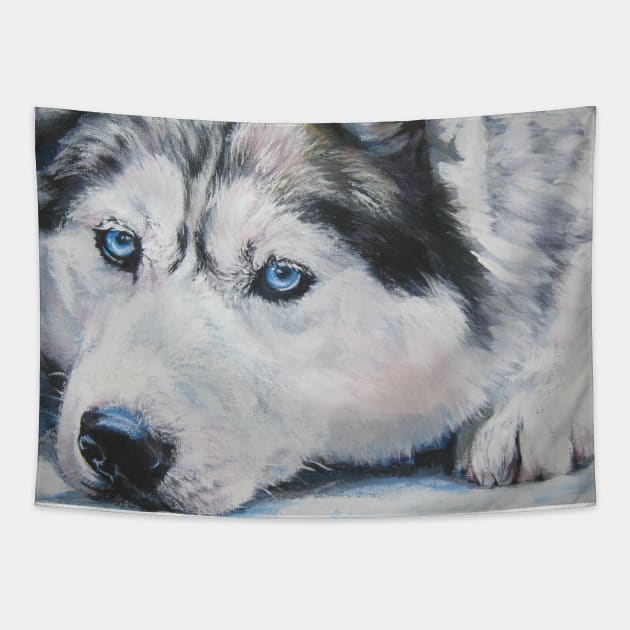 Siberian Husky Fine Art Painting Tapestry by LASHEPARD