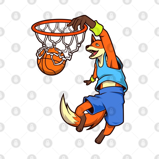 Comic fox plays basketball by Modern Medieval Design