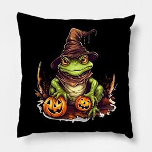 Frog Halloween Spooky Pillow