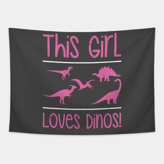 This Girl Loves Dinosaurs Tapestry by mBs