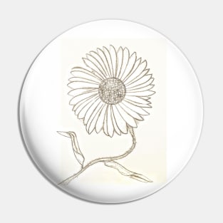 Metric Sunflower Botanical Sketch Pin