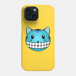 Tabby Cat Blue with Cheshire Grin Phone Case