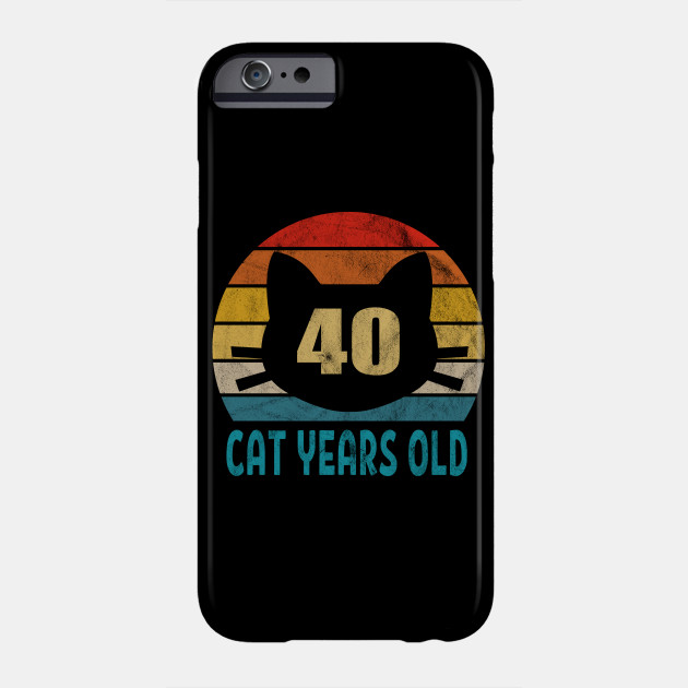 40 Cat Years Old Retro Style 6th Birthday Gift Cat Lovers Animal