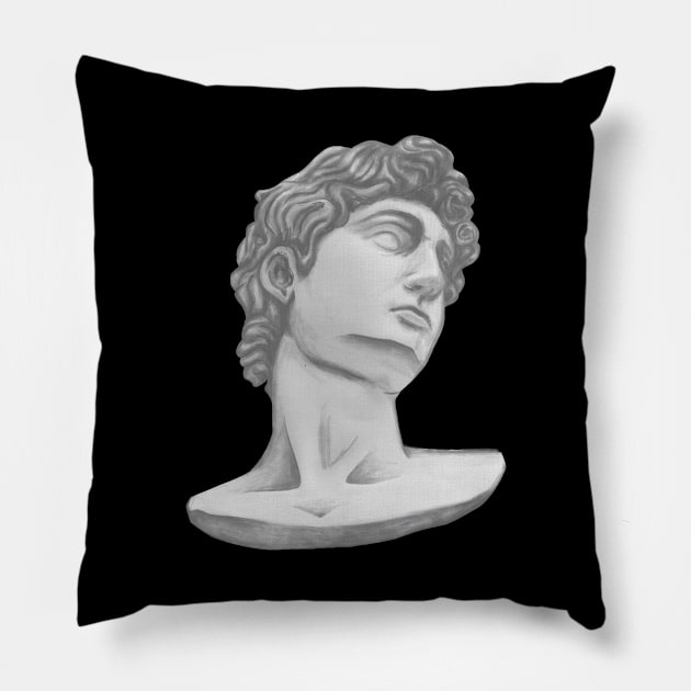 Michelangelo's beautiful head of David Pillow by Outlandish Tees