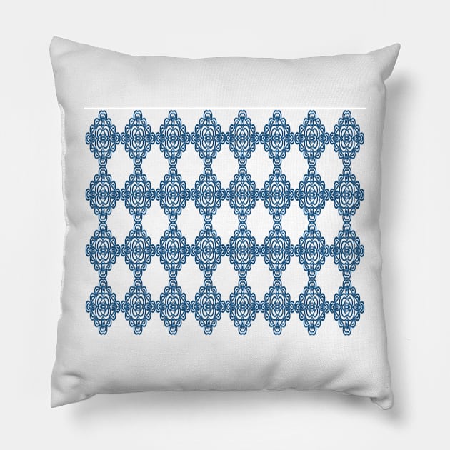 Spanish Blue Mosaic Pillow by Almanzart