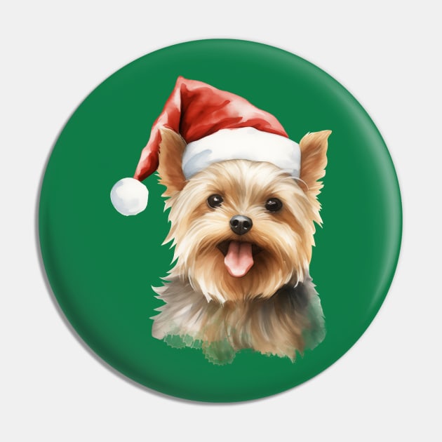 Yorkshire Cute Puppy Christmas Elf Pin by peterdesigns