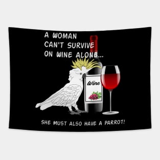 African Grey Parrot Wine Loving Drinking Tapestry