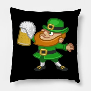 Funny Saint Patricks Day Leprechaun Beer Pillow