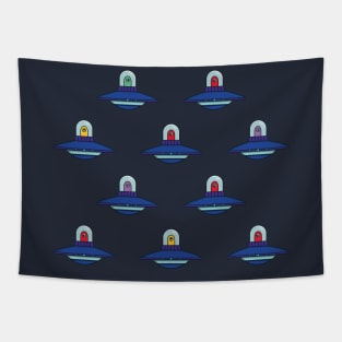 Colorful UFO pattern Tapestry