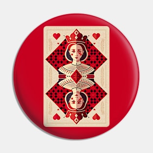 Queen of Hearts Card Pin