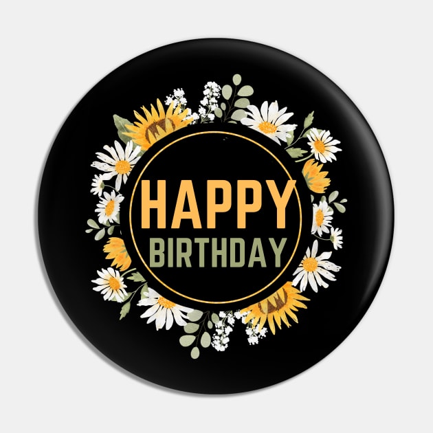 Happy Birthday Floral Look Pin by NICHE&NICHE