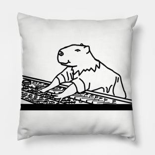 Capybara the Music Producer Pillow