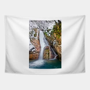 The Black Cave waterfall Tapestry