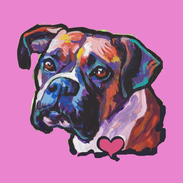 BOXER Dog Bright colorful pop dog art by bentnotbroken11