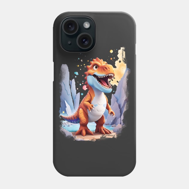 Colorful Cute Dinosaur Trex Phone Case by Jurassic Merch