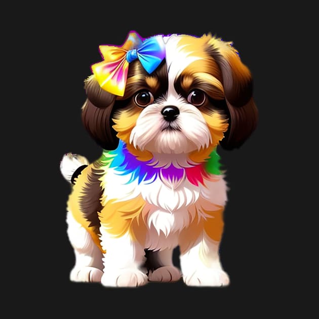 Shih tzu dog Tie Dye by H.M