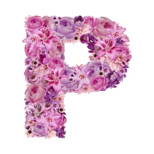 Pink Floral Letter P T-Shirt