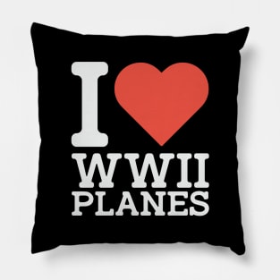 I Love WW2 Planes Pillow