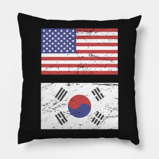 United States Flag & South Korea Flag Pillow