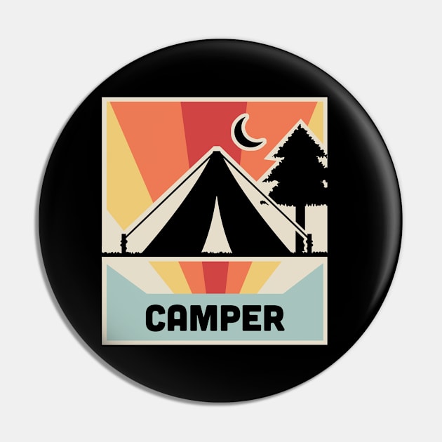 CAMPER | Vintage Camping Poster Pin by Wizardmode