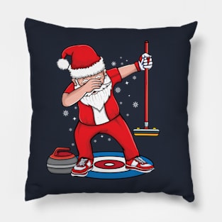 Dabbing Santa Curling player curling Broom curler Curling Pillow