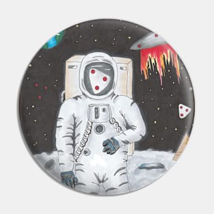 Spaceman with a vision of Ufos Pin